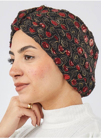 اشتري Turban Soiree Black & Red For Women في مصر