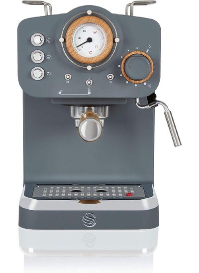 Buy Swan SK22110GRYN Nordic Espresso Coffee Machine with Milk Frother, Steam Pressure Control, 1.2L Detachable Water Tank, 1100W, Nordic Slate Grey in UAE