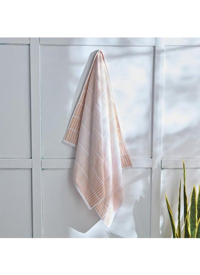 اشتري Patterned Cotton Bath Towel 68X136 Cm في السعودية