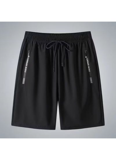 Buy Wholesale Summer Casual Ice-Silk Shorts Mens Elastic Quick-Dry Plus Size shorts black in Saudi Arabia