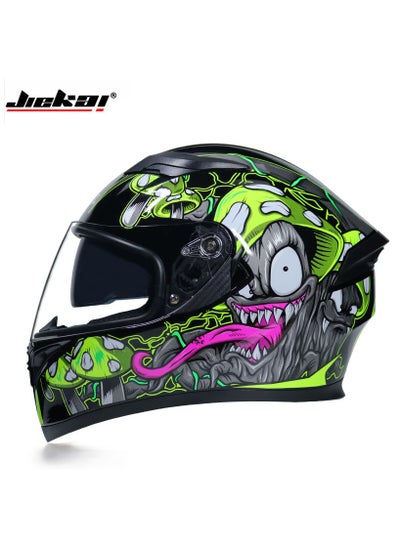 اشتري New Double Mirror Helmet Semi Full Cover Four Seasons Motorcycle Helmet في السعودية