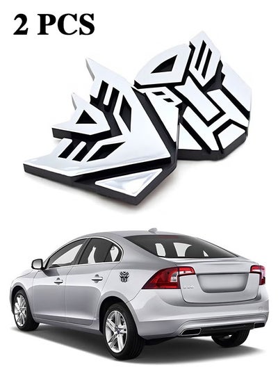 Buy 2 PCS 3D Metal Transformers Emblem Car Sticker Car Badge Decal 3D Dimensional Car Logo Sticker Transformers Zinc Alloy Emblems for Automotive Car Decoration in Saudi Arabia