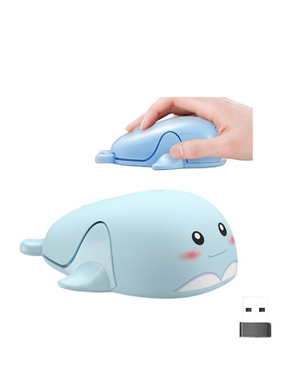 اشتري Wireless Mouse lovely Dolphin Shape Aesthetic Quiet Click Portable Lightweight Compact Silent Cordless USB Optical Mice for PC Laptop Computer Macbook Windows Kids Girl Women Men Office Travel Gift في السعودية