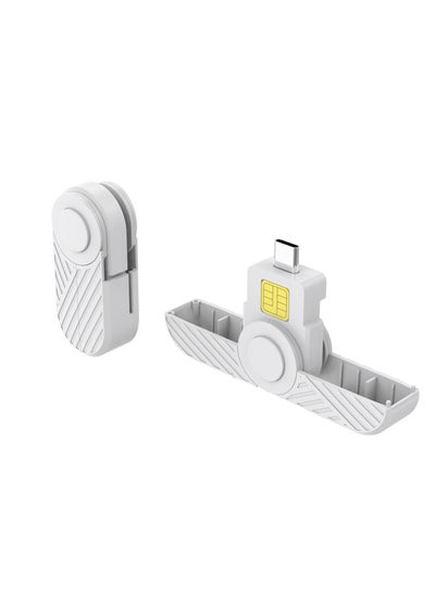 Buy Manufacturers new USB-C Smart Card reader tax SIM Card ID Card bank Card CAC Card Smart Card White in Saudi Arabia