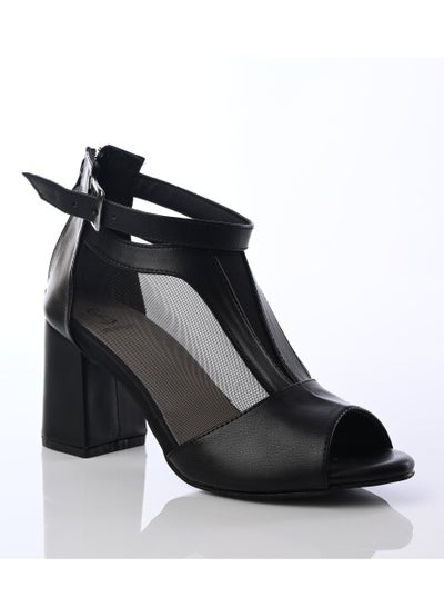 Buy SN-505 Sandal Open Stylish Heel Leather - Black in Egypt