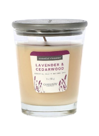 Buy Lavender and Cedarwood Scented Jar Candle Beige 255 g in Saudi Arabia