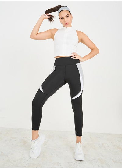 Buy Colorblock Wide Waistband 7/8 Leggings in Saudi Arabia