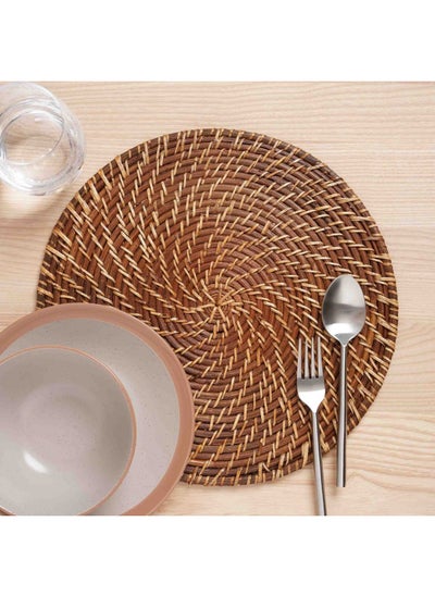 اشتري Natura Rattan Round Placemat Dia35x1cm - Honey Brown في الامارات