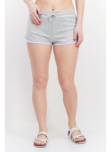 Buy Women Embroidered Basic Shorts, Grey in UAE