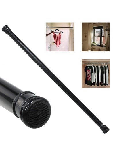 اشتري Shower Curtain Rod Adjustable 50 to 80cm, Thick & Extendable Telescopic Length Tension Bar No Drill Type for Bathroom Shower Bathtub Cabinet (50 x 80cm) Black في الامارات