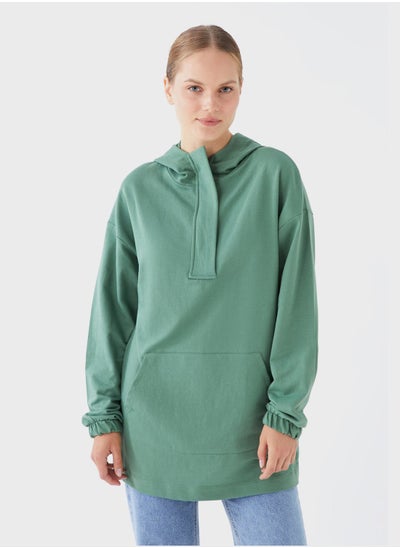 Buy Pocket Detail Oversized Hooded Cardigan in Saudi Arabia