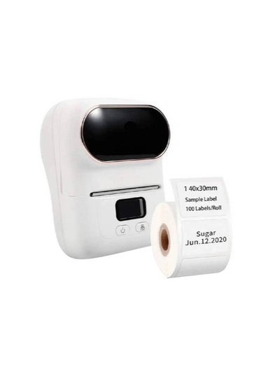 اشتري Thermal Label Printer with Label Roll – Compact and Efficient Labeling Solution, White في الامارات