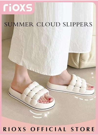 اشتري Women's Cloud Slippers Braided Straps Sandals Non-Slip Quick Drying Open Toe Slippers Super Soft Sole Sandals For Outdoor Or Indoor Use في الامارات