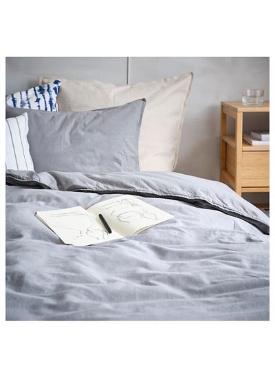 اشتري Duvet Cover And Pillowcase, Grey, 150X200/50X80 Cm في السعودية