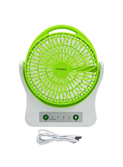 Buy WEIDASI WD-202 Powerful Mini Desk Rechargeable Stand Fan with Light and 3 step Speed Control in Saudi Arabia