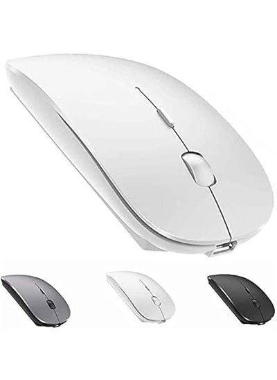 Buy Bluetooth Mouse,Rechargeable Wireless Mouse for MacBook Pro/MacBook Air,Bluetooth Wireless Mouse for Laptop/PC/Mac/iPad pro/Computer (white) in UAE