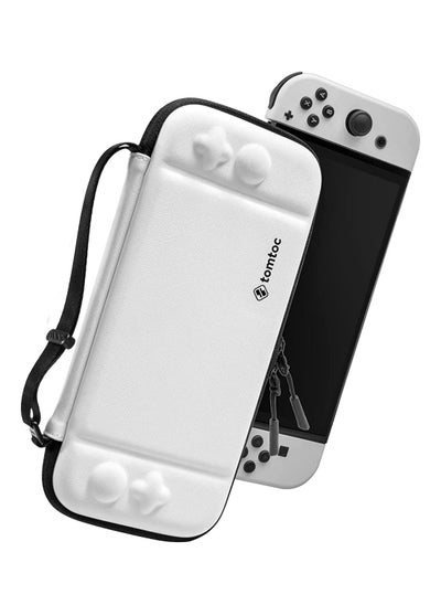 Buy Tomtoc Carrying Case for Nintendo Switch OLED Model Slim Protective Sleeve with 10 Game Cartridges Travel Carry Case White in Saudi Arabia