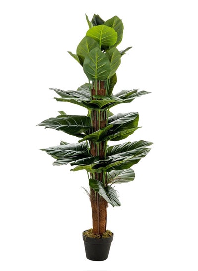 اشتري Artificial Tree with Pot,Green/Black 120 cm في الامارات