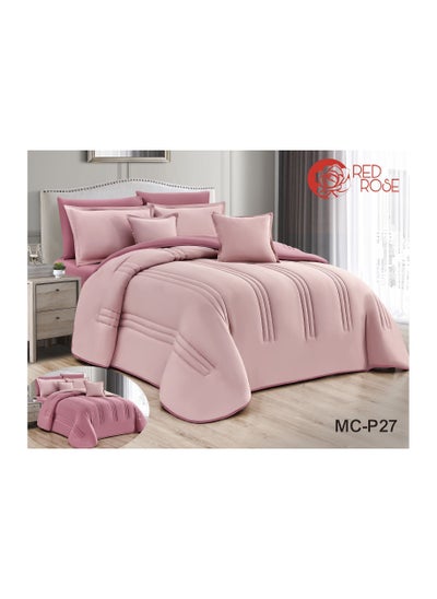 Buy Double quilt set, two-sided mattress, consisting of 8 pieces, microfiber, comforter size 240 by 260 cm in Saudi Arabia