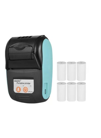 اشتري GOOJPRT PT-210 Portable Thermal Printer with 6 Paper Roll في الامارات