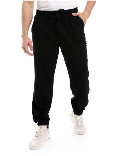 Buy Side Printed Logo Black Pants in Egypt