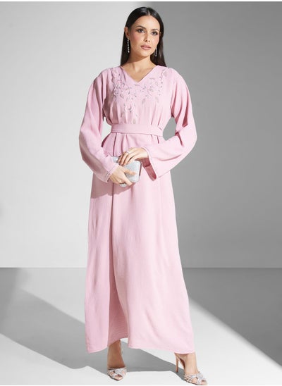 Buy Embellished Belted Jalabiya in Saudi Arabia