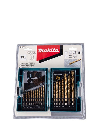 اشتري Makita B-67795 - HSS-Tin Metal Economy Drill Bit Set, 19pcs في الامارات