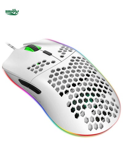 Buy HXSJ 1pc USB Wired Gaming Mouse With Adjustable RGB Lights And Honeycomb Cooling Design, Suitable For Office, Home And Gaming in UAE