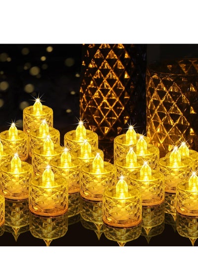 Buy Ramadan Decorations Lights, 24 Pcs Ramadan Candles Lights, Flameless Decorative Smokeless Transparent LED Tea Light Candle,Ramadan Decoration for Home in UAE