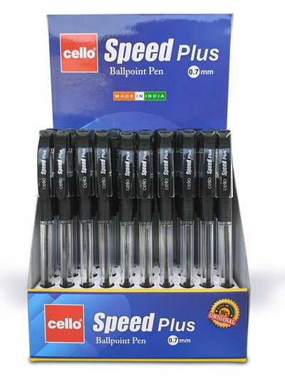 Buy 50-Piece Speed Plus Ballpoint Pen Black Ink in UAE