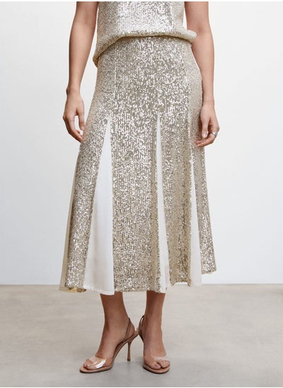 Buy Shimmer Pleated Skirt in UAE