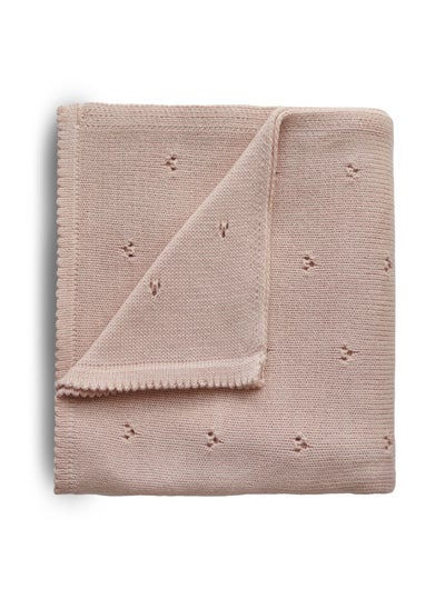 Buy Knitted Baby Blanket Pointelle Blush in UAE