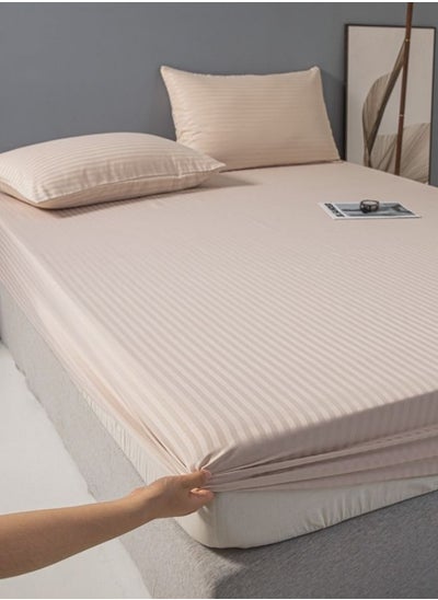 Buy Variance Size 3 Piece Set Bedsheet with 2 Pillow Cases, Beige Color in UAE