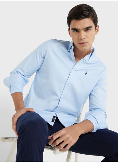 Buy Thomas Scott Classic Slim Fit Button Down Collar Twill Casual Shirt in Saudi Arabia