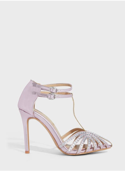 Buy Diamante T-Bar Ankle Strap  Sandal in Saudi Arabia