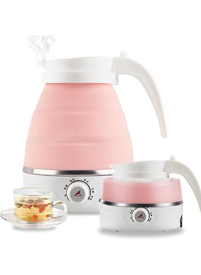 Buy Portable Travel Foldable Electric Kettle Collapsible Food Grade Silicone Mini Water Boiler For Coffee or Tea Fast Water Boiling Pot 6 Modes Adjustable 600ml/20oz (Pink) in Saudi Arabia