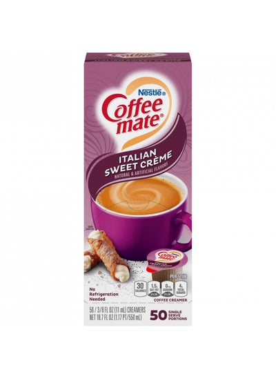 Buy Coffee-mate 84652 Liquid Coffee Creamer, Italian Sweet Creme, 0.375 oz Cups, 50/Box in UAE