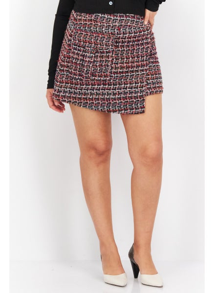 اشتري Women Crochet Mini Skirt, Red Combo في الامارات