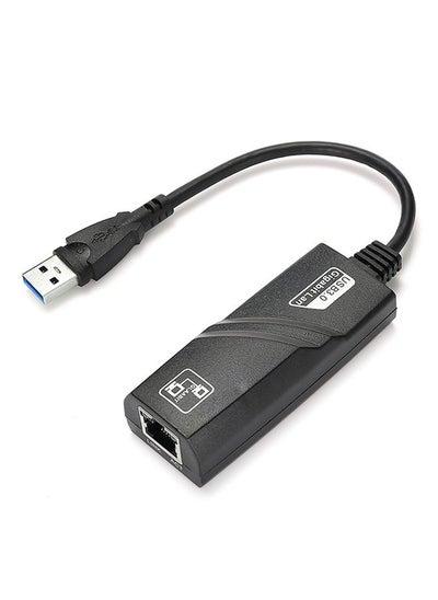 Buy USB 3.0 To 1000Mbps Gigabit RJ45 Ethernet LAN Network Adapter Black in Saudi Arabia