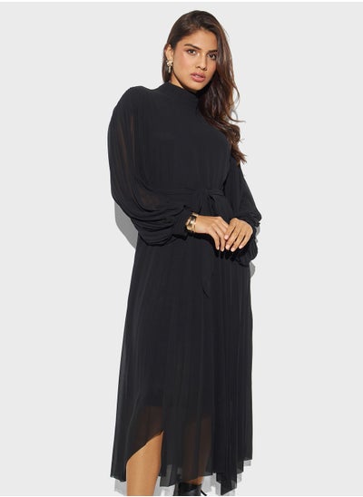 اشتري Puff Sleeve Belted Dress في الامارات