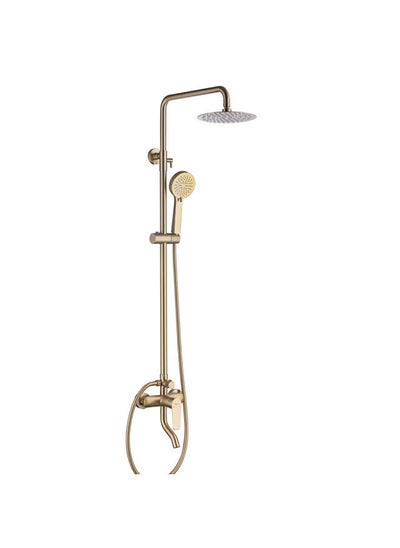 اشتري Calli Rain Shower Column Complete Set, Metal Body With Matted Color, Single Handle Faucet, Handheld Shower Gold في الامارات