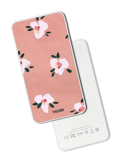 اشتري 10,000 mAh Super Fast Charging Ultra Compact Power Bank with Quick Charge & Power Delivery, Portable Charger For iPhone and Android Peach Flowers في الامارات