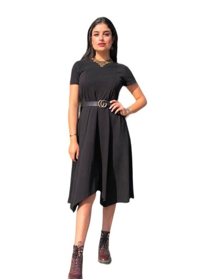 Buy Black Polo 100% Cotton Wide Casual Half sleeves Dress in Egypt