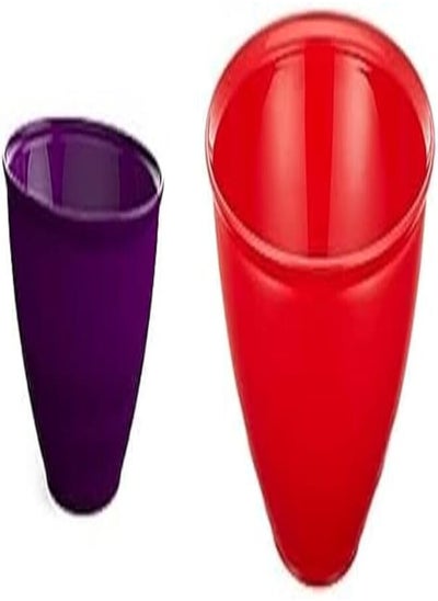 اشتري M-Design 30686 Medium Plastic Round Mixing Bowl, 2.2 Liter - Purple + M-Design 30680 Medium Mixing Bowl - Red, 2.2 Liter في مصر