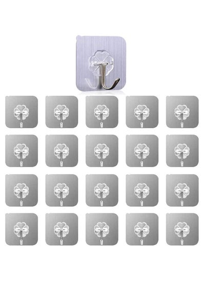 Buy Self Adhesive Hooks Heavy Duty Waterproof Oilproof for Bathroom Kitchen Walls Self Sticky Hangers for Bathroom Kitchen Wall Door Glass Mirror (Pack of 30pcs) in UAE