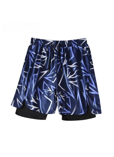 اشتري Fashionable Men's Double-Layer Quick Drying Beach Swimming Shorts في الامارات