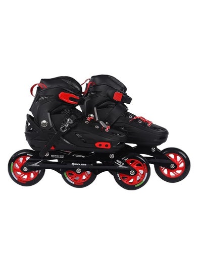 Buy EL1033 Inline Adjustable Skates Medium Size 34 EUR (UK 1.5) - 38 EUR (UK 5) for 6 to 12 Years | Aluminium Chassis and 100 mm PU Three Wheels | With ABEC 9 Bearings | Indoor and Outdoor in Saudi Arabia