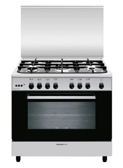 Buy Glemgas Cooking Range 5 Burners Stainless Steel 90x60cm AL9612GI in UAE