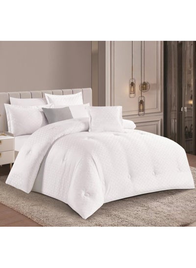 Buy Hours Plain Comforter Set With A Sophisticated Pattern 4 Pieces Single Size in Saudi Arabia