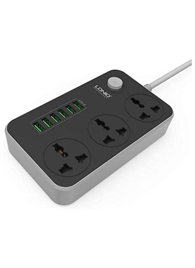 Buy 2500W 10A 6 USB Ports 3.4 A Universal Power Strip - 2m Cord in Egypt